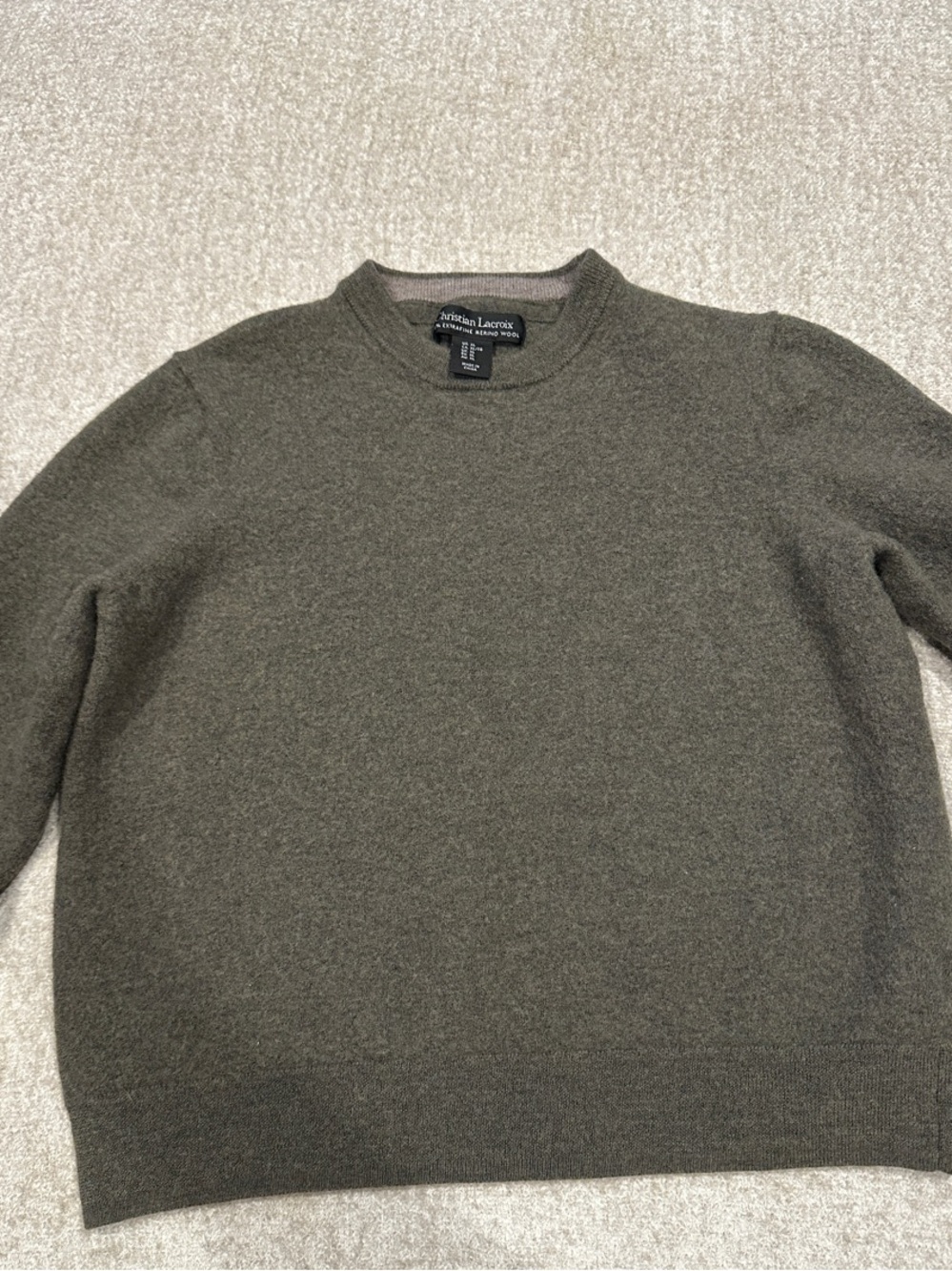 Christian Lacroix Kids Olive Green Crewneck Sweater (unisex)